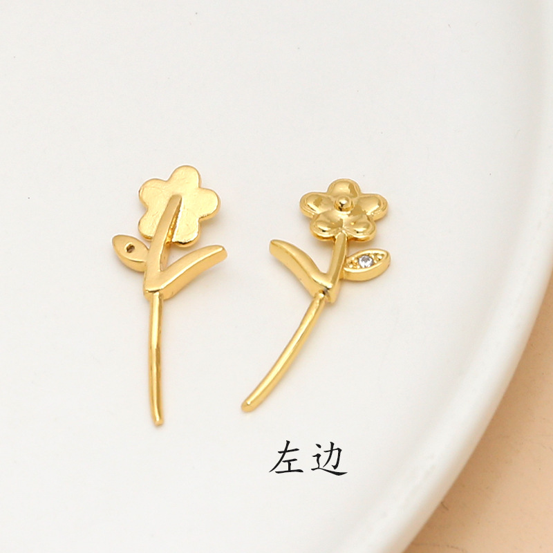 4:4# flower golden left 10x12mm