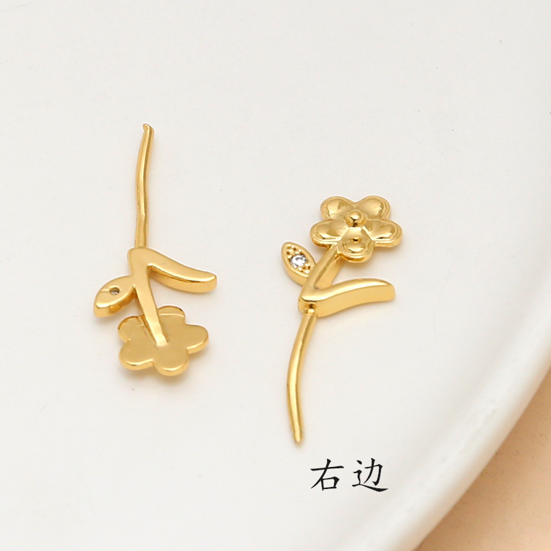 5:5# Flower golden right 10x12mm