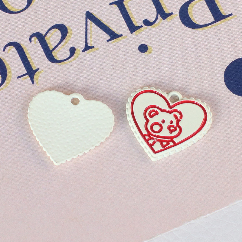 4#Red line bear love 19x17mm