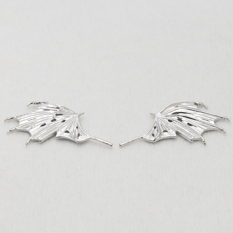 5:5# Bat Wings White Gold 24x16mm