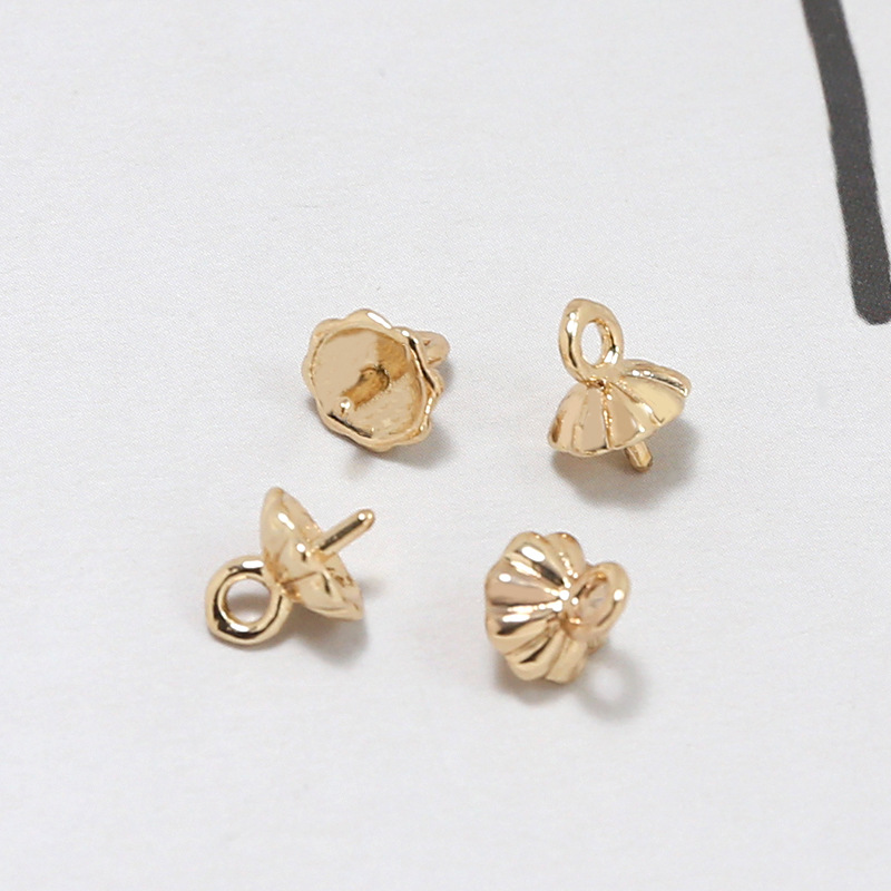 4:4# large flower shape gold 6x6mm