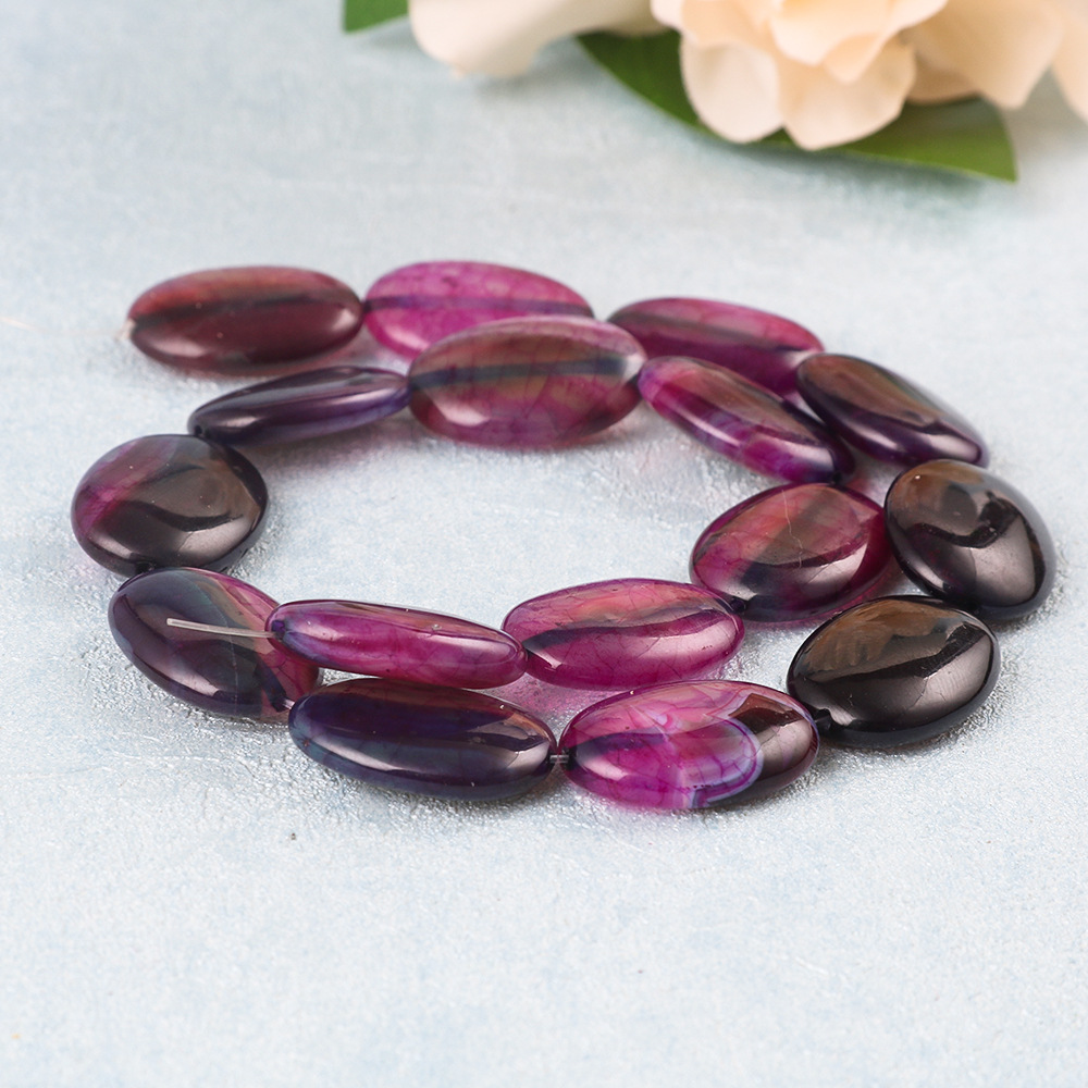 Purple dragon pattern agate 13*18mm (19pcs/strand)