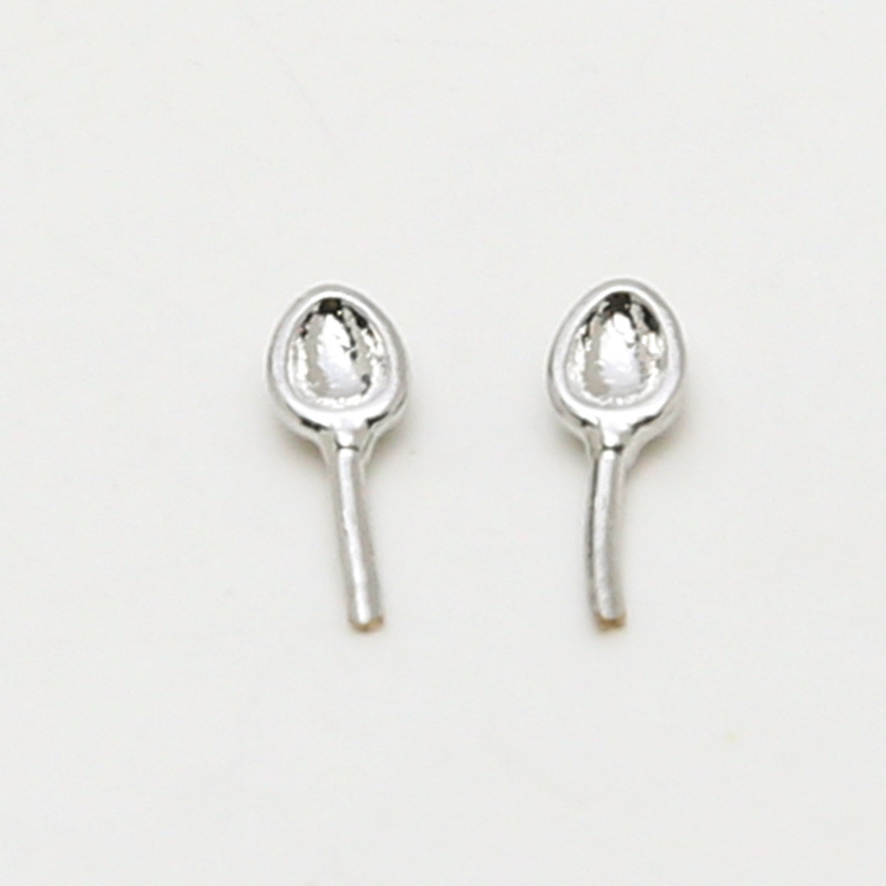 11:11# ear white gold 1 pair 3x5mm