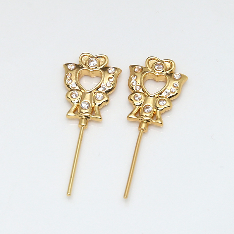 7:7# Hollow Heart Magic Wand Gold 13x35mm