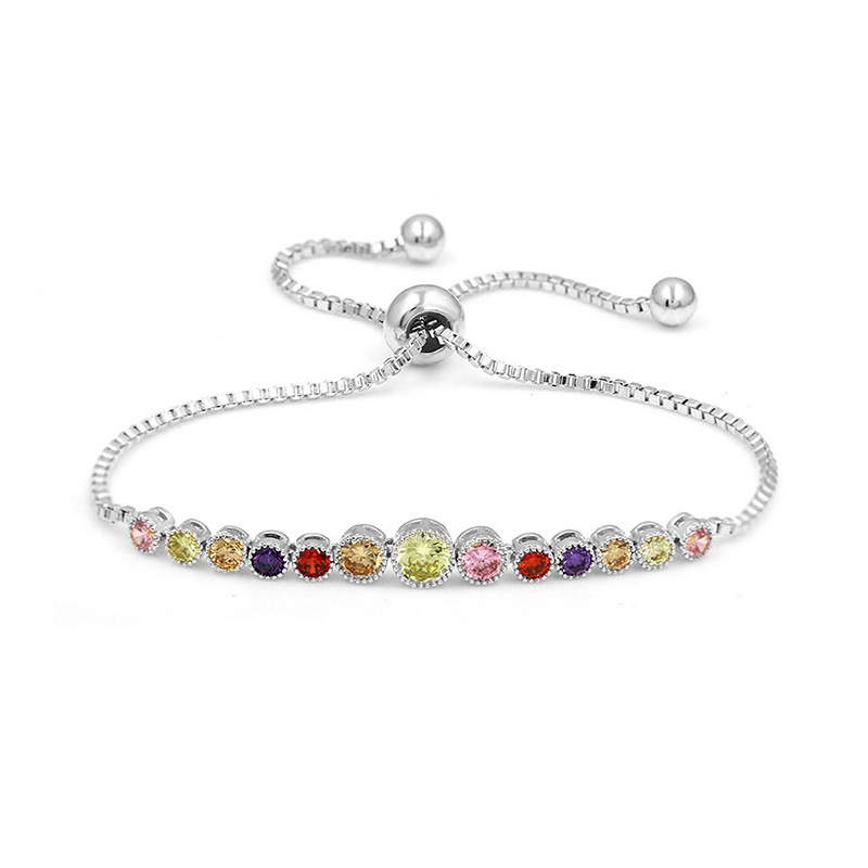 platinum plated with colorful CZ