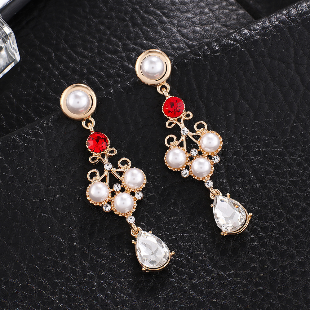 white, clip-on earring