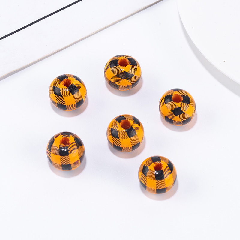 Orange Black Plaid 14mm