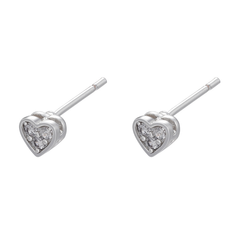 White Gold Heart 4.5x4mm