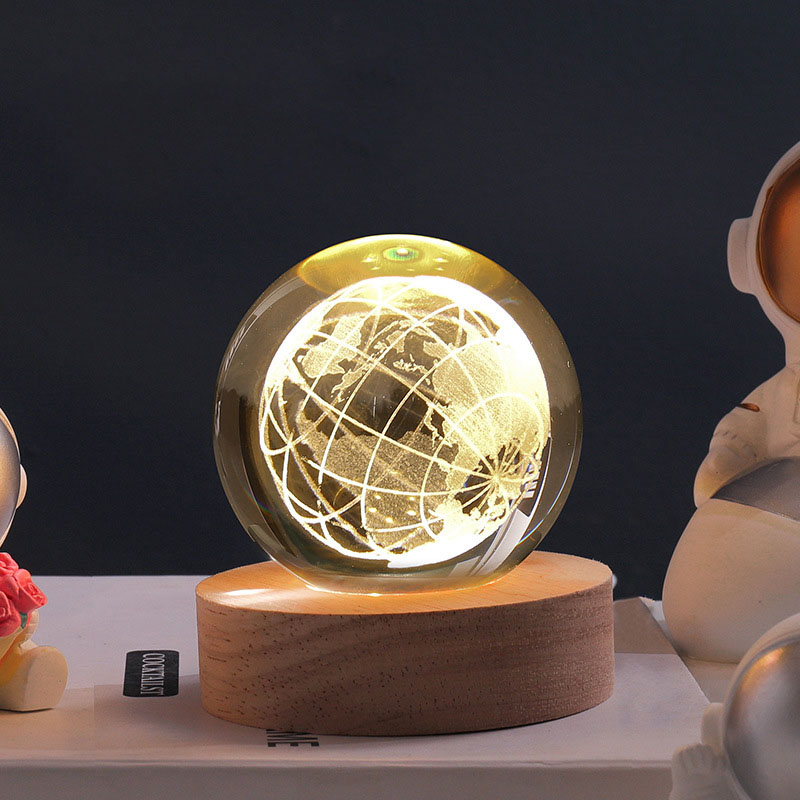 Globe(6cm crystal ball + base) white light (USB pl