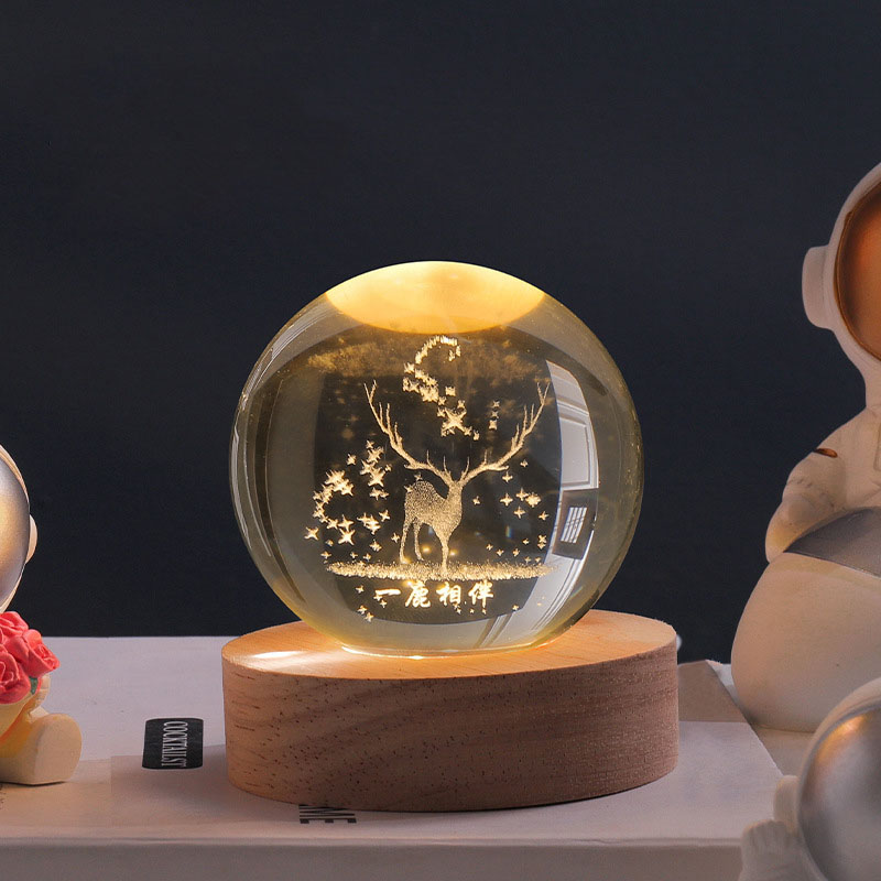 All the way(6cm crystal ball + base) white light (