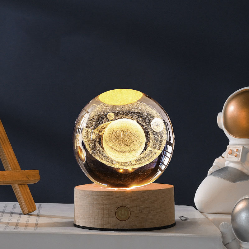 Saturn(6cm crystal ball + base) white light (USB p