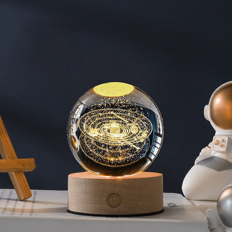 solar system(6cm crystal ball + base) color gradie