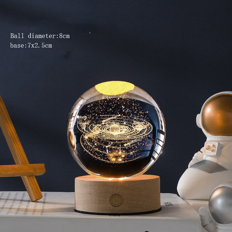 solar system(8cm crystal ball + base) color gradie