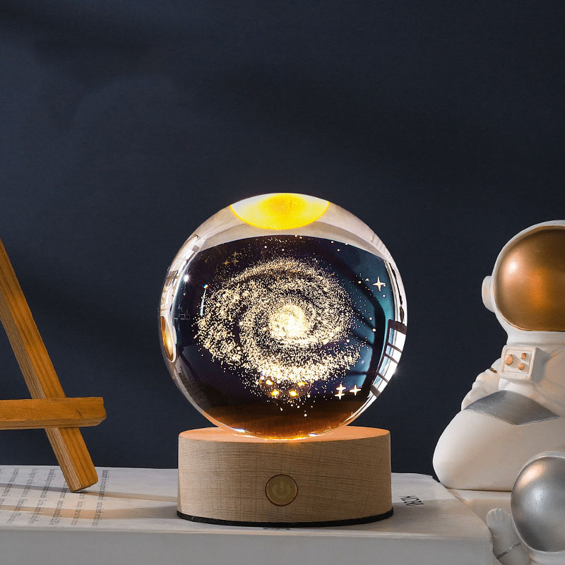 Galaxy(8cm crystal ball + base) white light (USB p