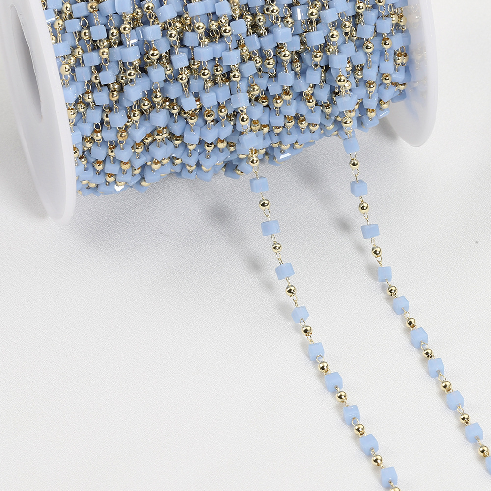 1:Light Blue Bead   KC Gold Chain