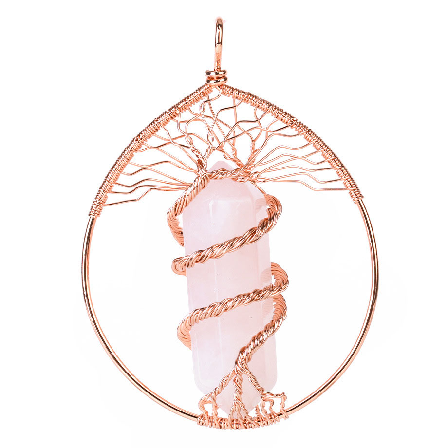 Rose Quartz-rose gold plated