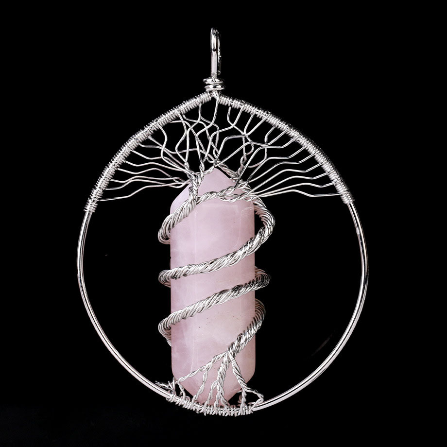 Rose Quartz-Platinum Plated