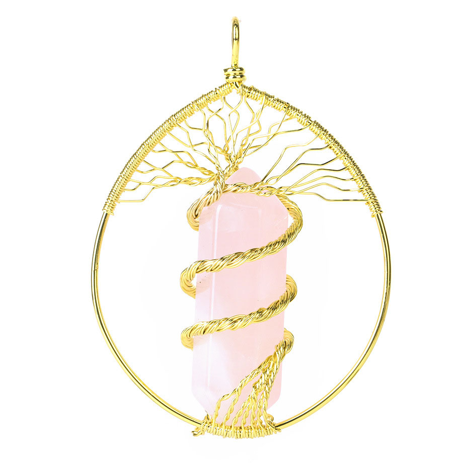 Rose Quartz-Gold Plated