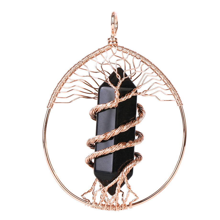 Black Obsidian-rose gold plated