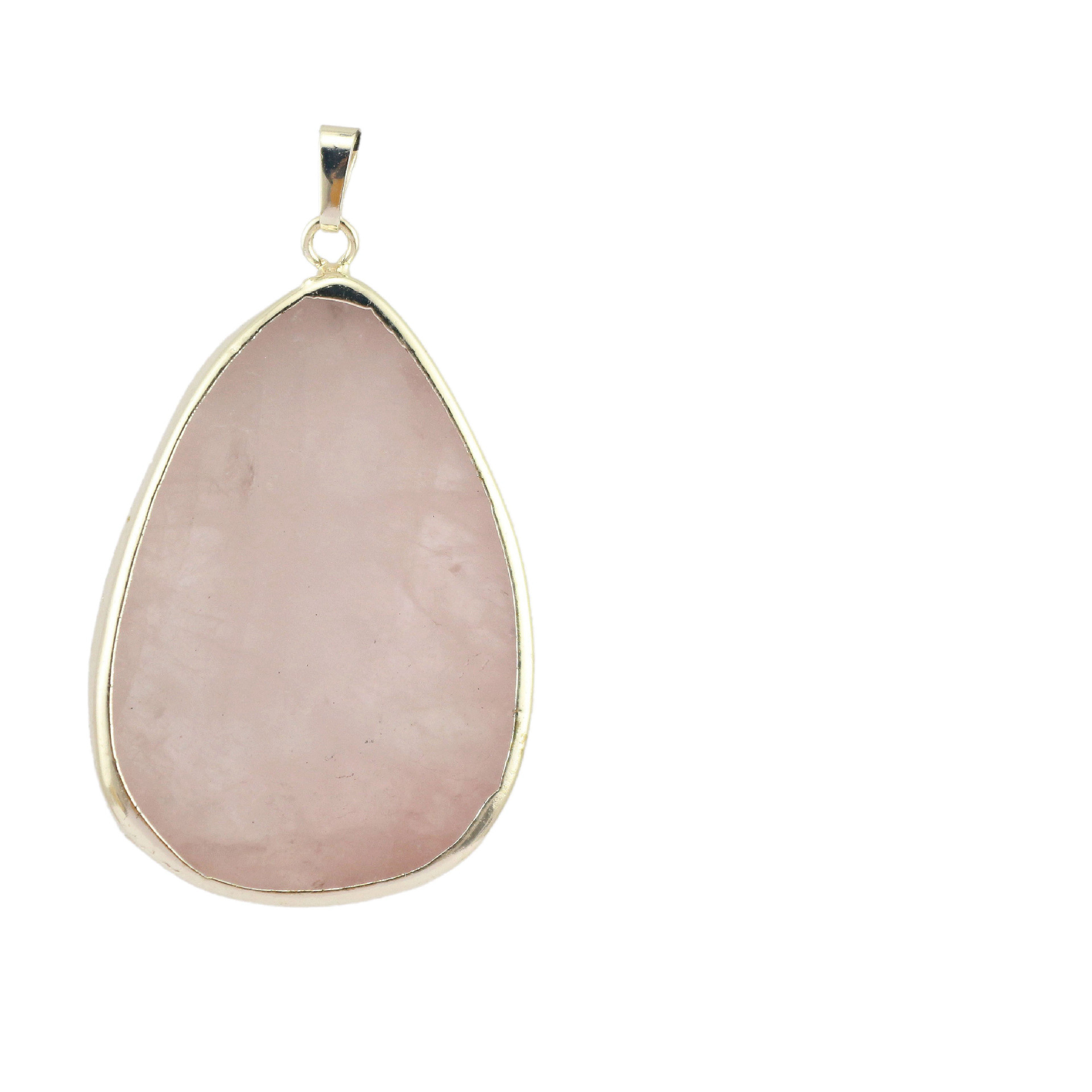 Pink Quartz Rough Pendant - Silver