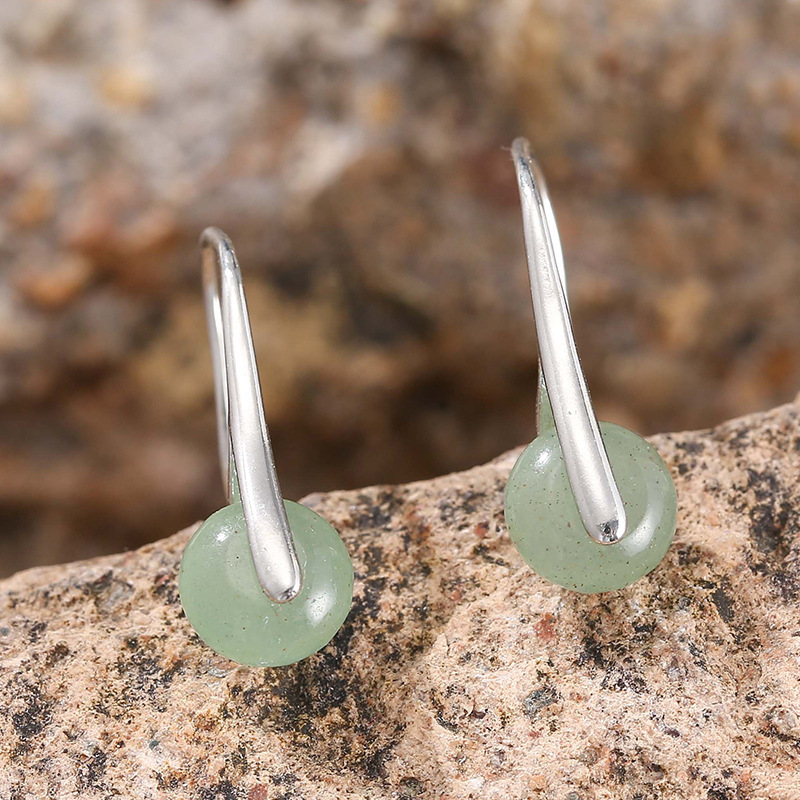 ​Amazonite​ A silver ear hook