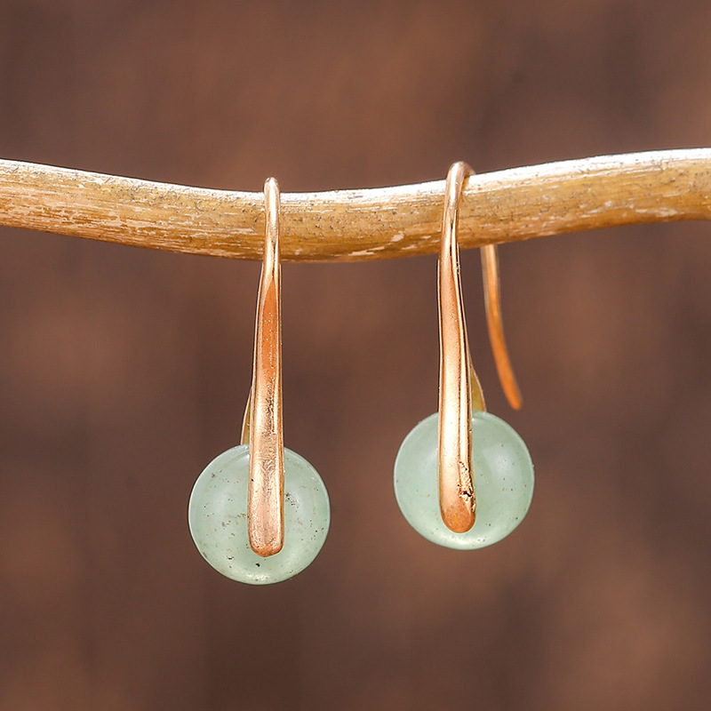 Green Aventurine golden ear hook