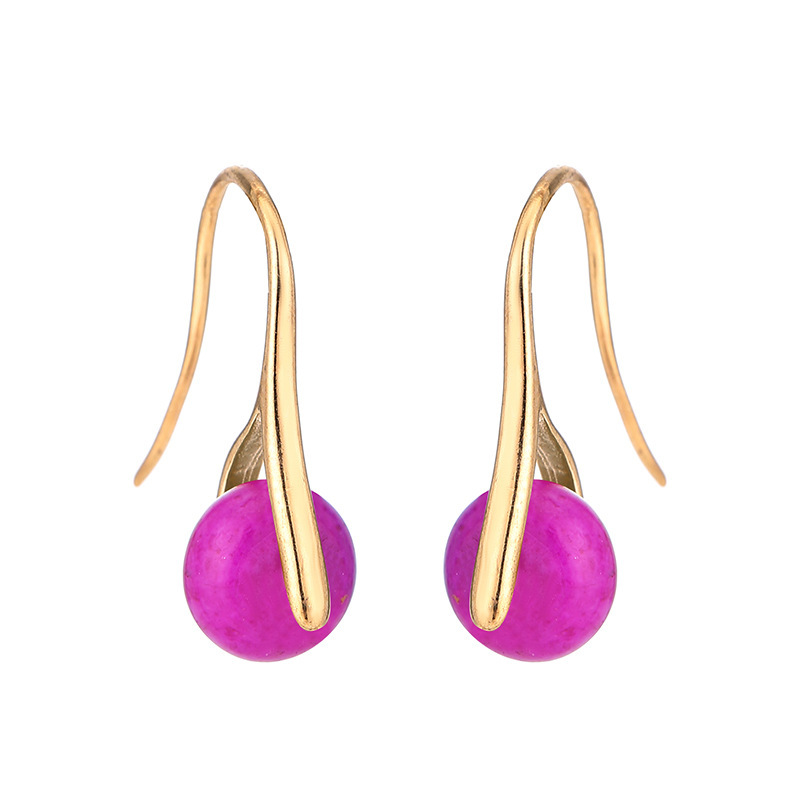 3:Purple Stone golden ear hook