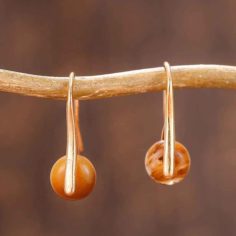 21:tiger eye golden ear hook