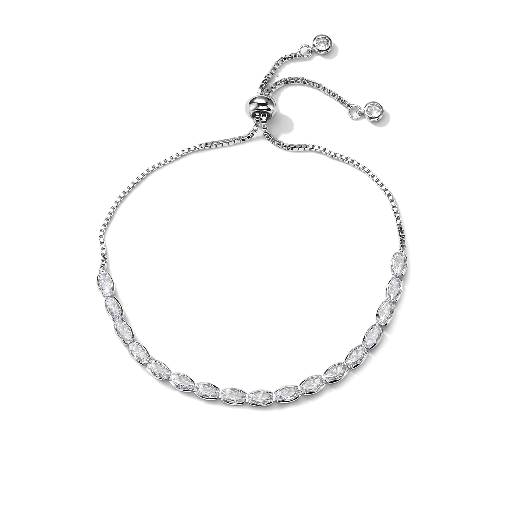 Oval White Gold Bracelet