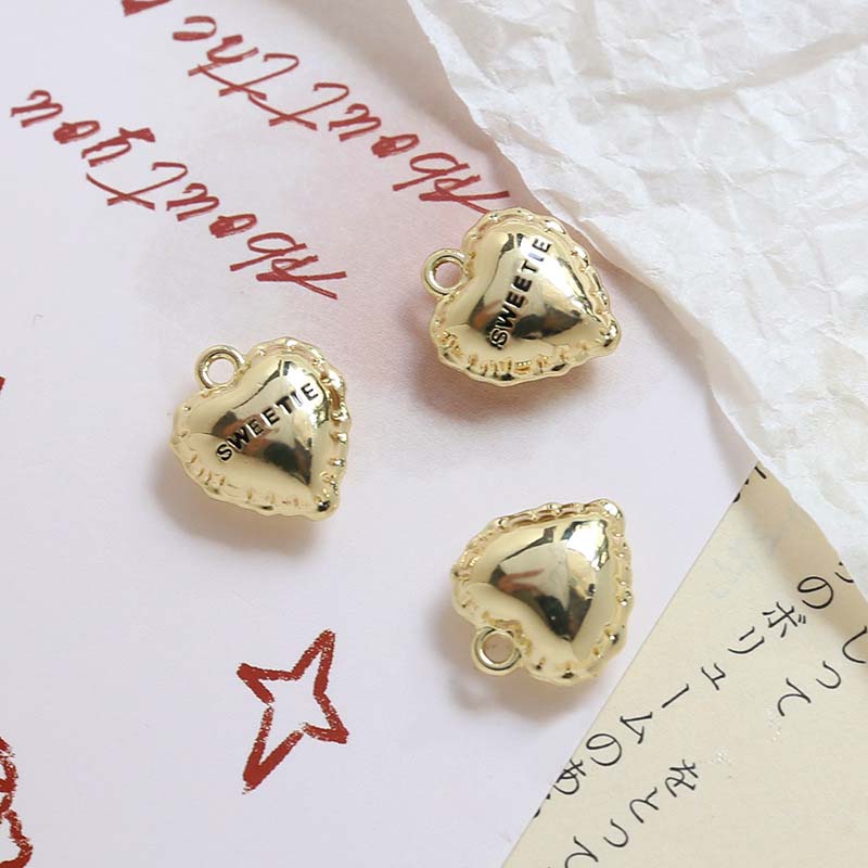 1#k gold love 13x15mm