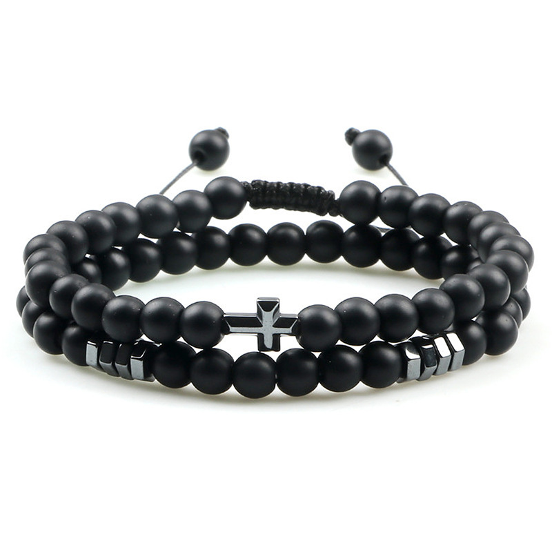 Matte black agate 6mm