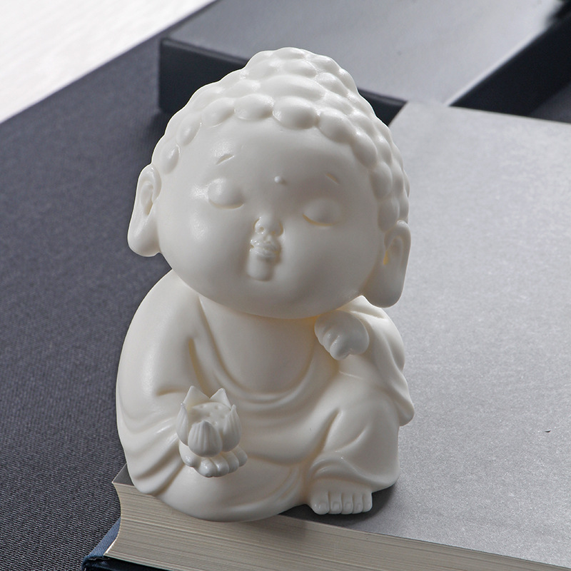 Ping An Buddha Si-White Porcelain 7*7*9.5cm