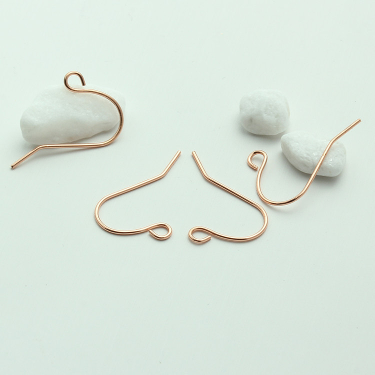 rose gold color U-shaped ear hook couleur or rose