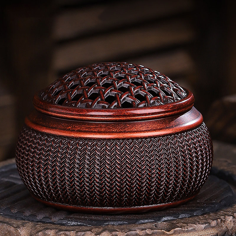 Harvest Full Basket Red Copper Incense Burner 10*7