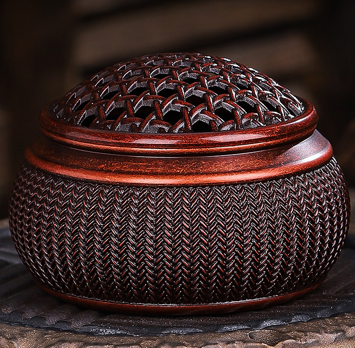 3:Harvest Full Basket Red Copper Incense Burner 10*7cm