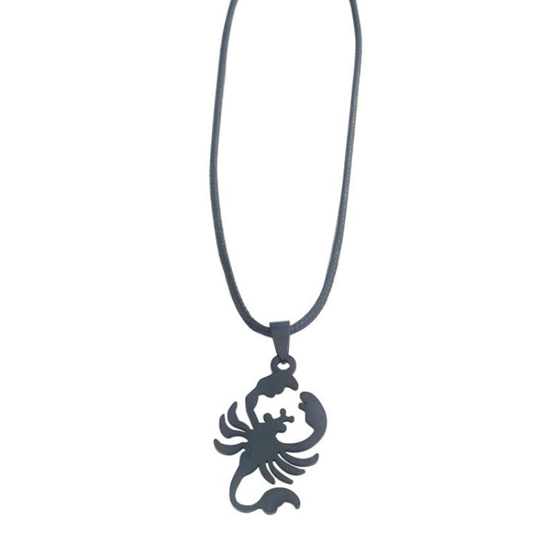 Black Pendant + Leather Rope Length 50cm