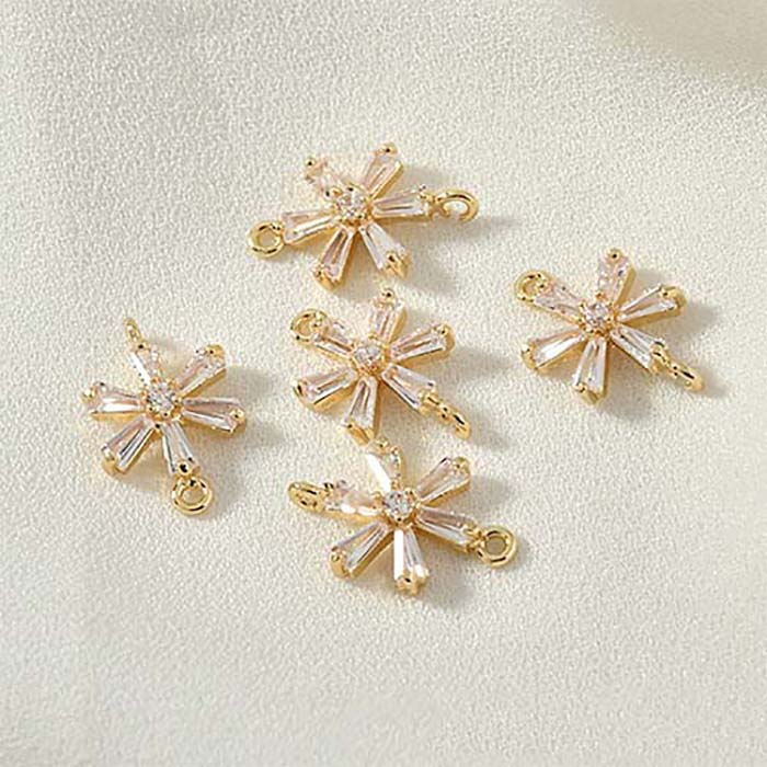 3# Six-petal flower cross hanging 14x9mm