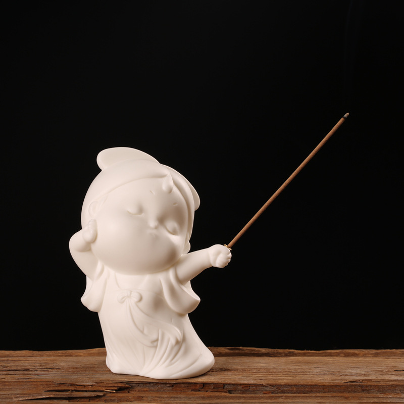 4:Xiao Gong'e Incense Insert - White Porcelain Touching Ears (Send Thread Incense)