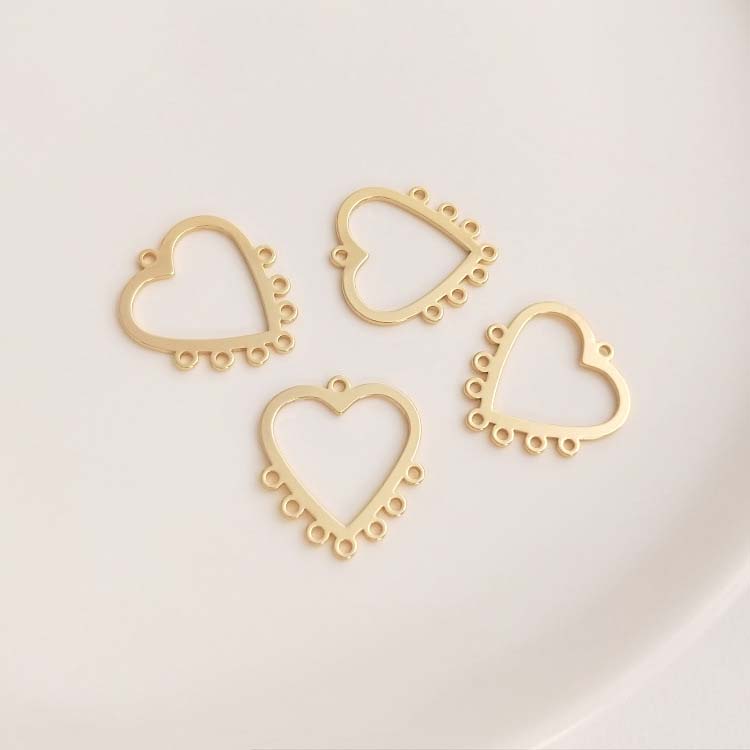 Heart 7 rings 15.3x17.5mm