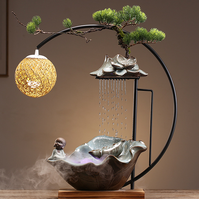 3:Lotus Vine Lamp flow machine - Meditation Monk 48.5*17.7*63cm