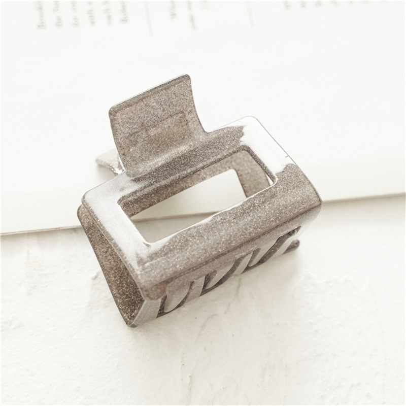 6:Gold powder grey square clip