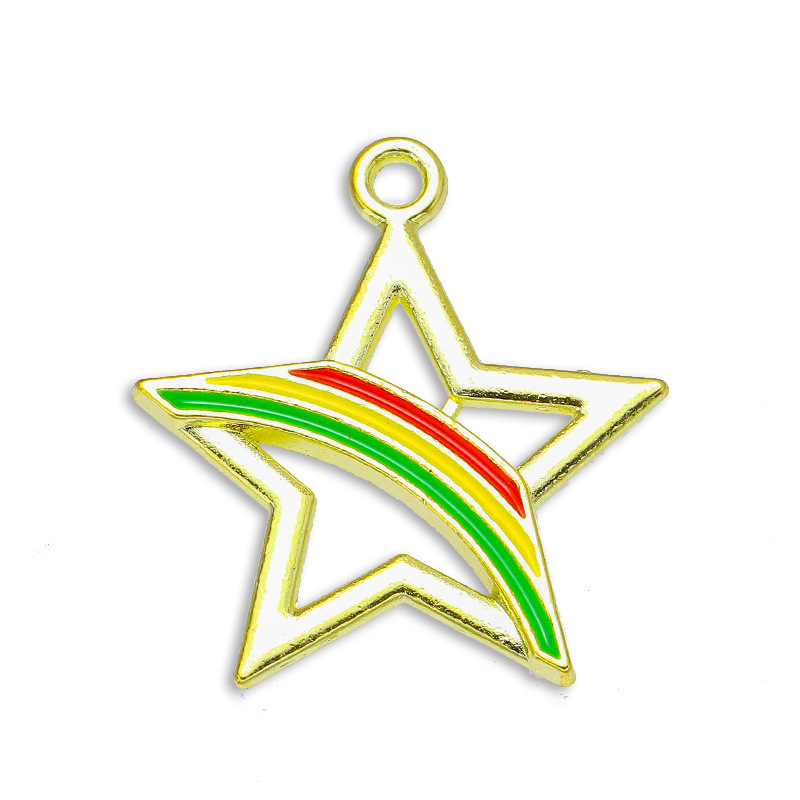 2:Red, yellow and green rainbow stars