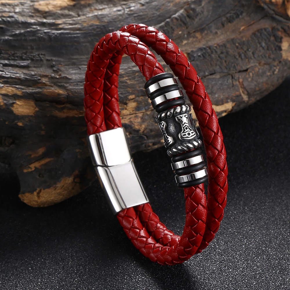 Red [genuine leather] 175mm