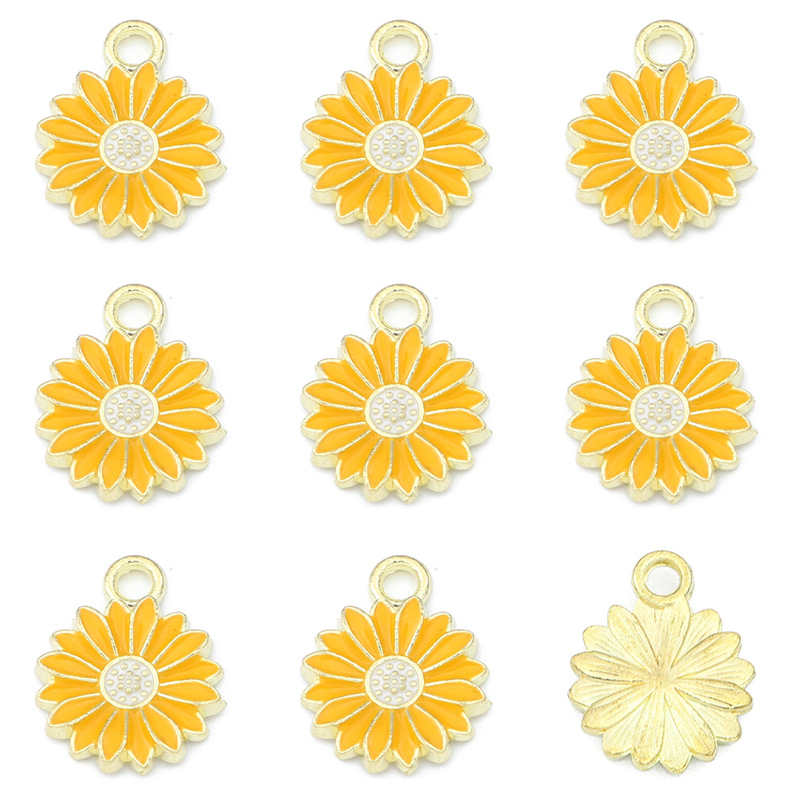 1:Diameter 13mm yellow oil drop flower 5 / package