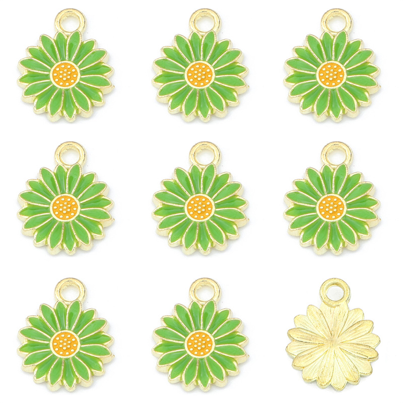 Diameter 13mm green oil drop flower 5 / pack