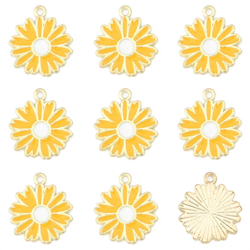 16mm diameter yellow oil drop flower 5 / package