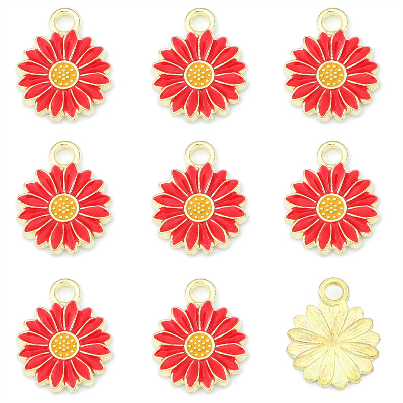 Diameter 13mm red oil drop flower 5 / package