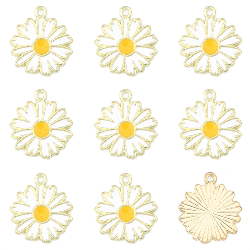 16mm diameter white oil drop flower 5 / pack