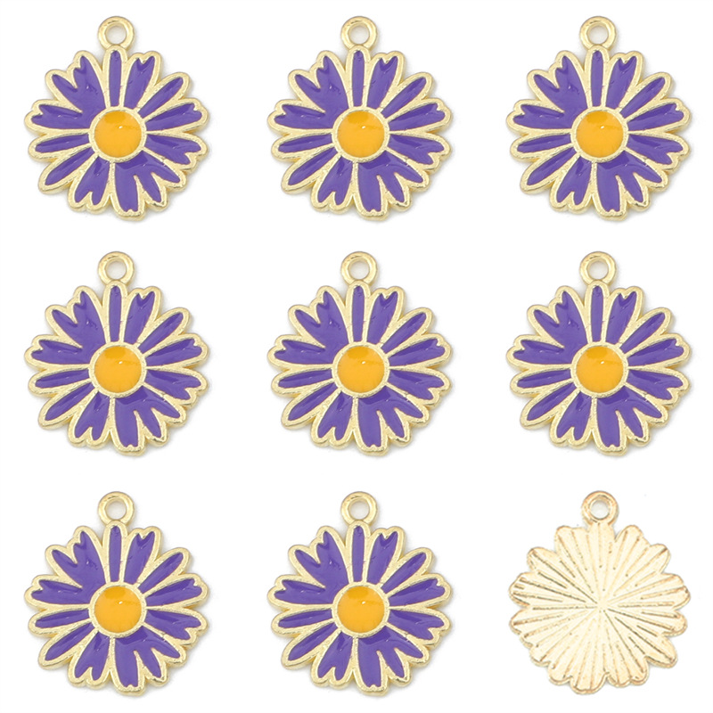 Diameter 16mm purple oil drop flower 5 / package