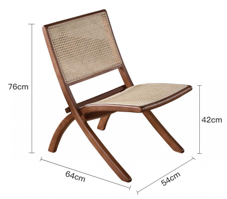 Rattan chair Walnut wood color